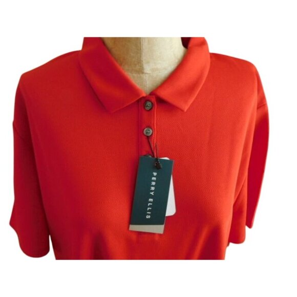 Perry Ellis Size XXL 2X Ladies Red Golf Shirt Top NWT Sporty Plus Size - Picture 3 of 3